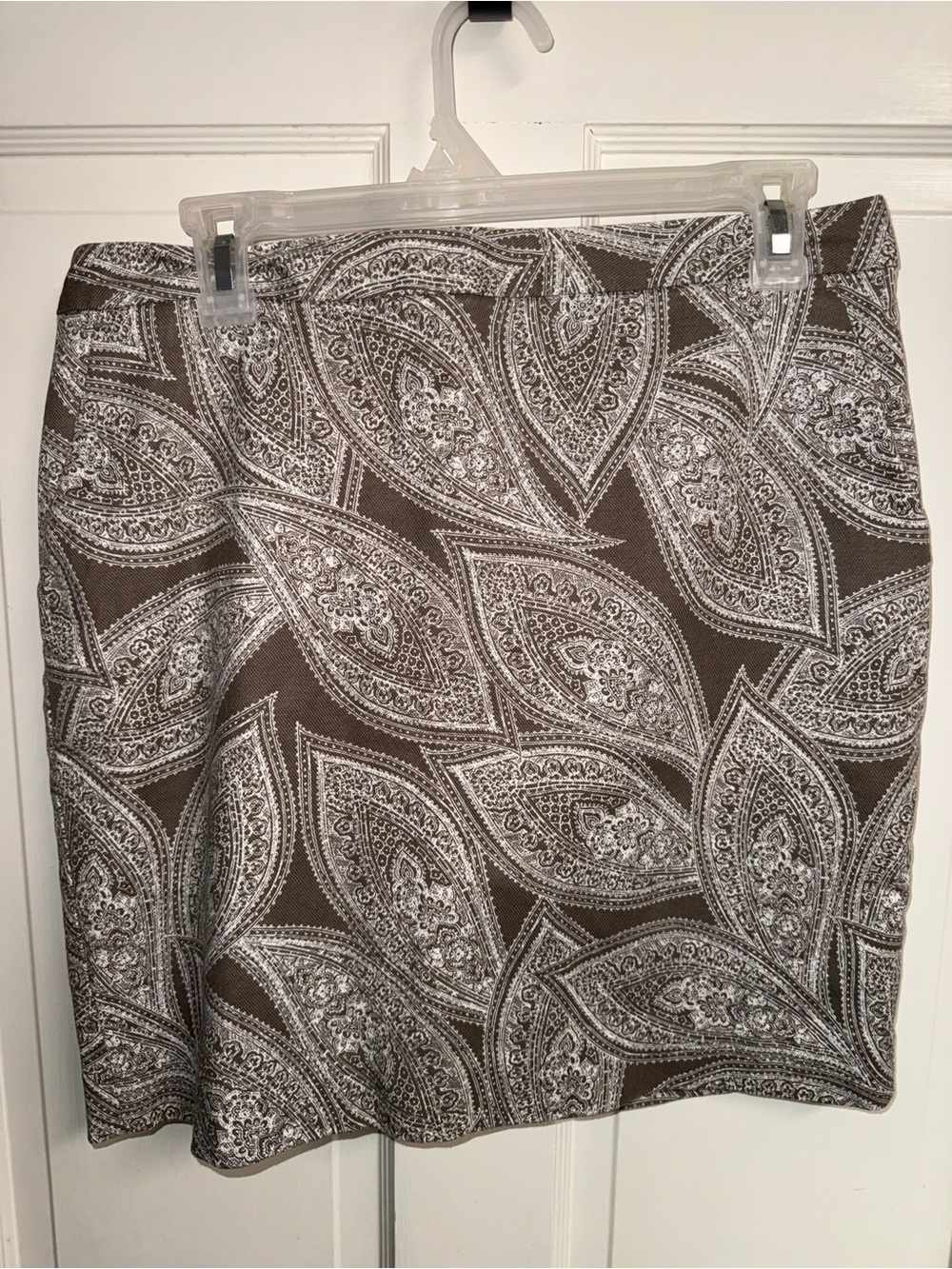 Banana Republic Brown and White Paisley Mini Skirt